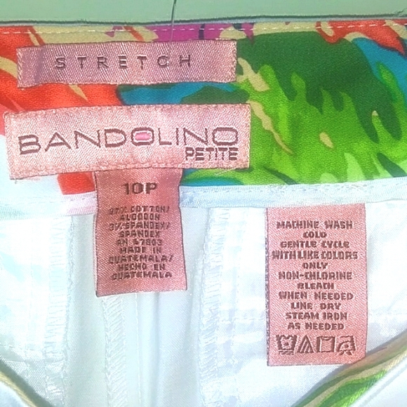 Bandolino Women's White Pants 10P Wide Leg 2 Back Pockets NWT - Picture 7 of 7